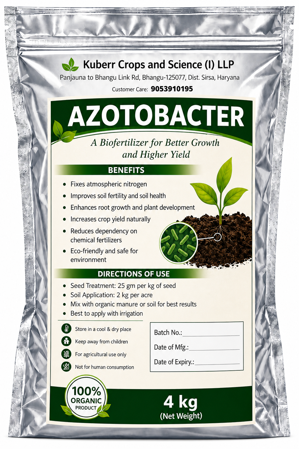 Azotobacter Bio Fertilizer – Nitrogen Fixing Bacteria for Plants | Soil Enricher & Growth Booster