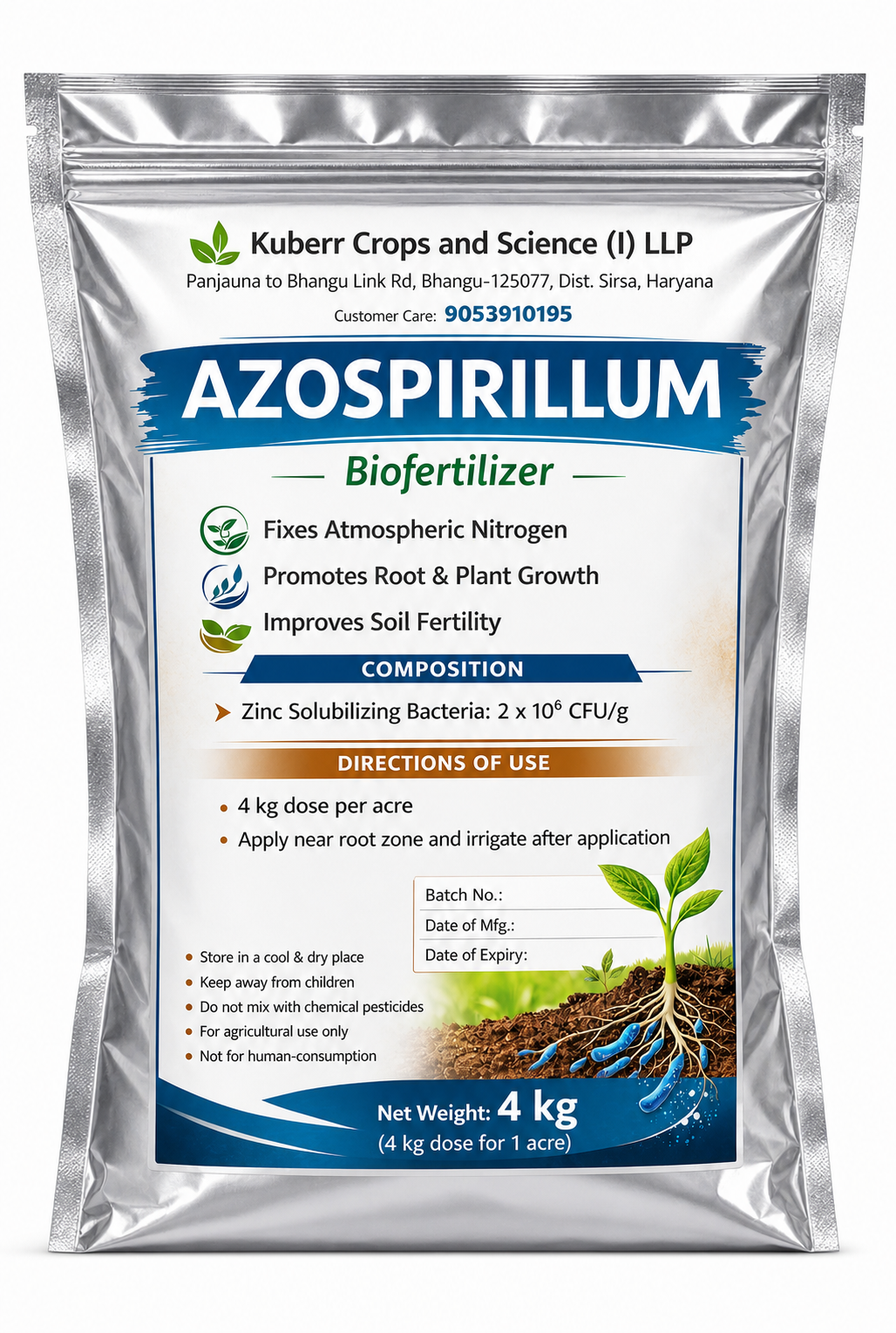 Azospirillum Bio Fertilizer – Nitrogen Fixing Bacteria for Plants | Root Growth & Yield Booster