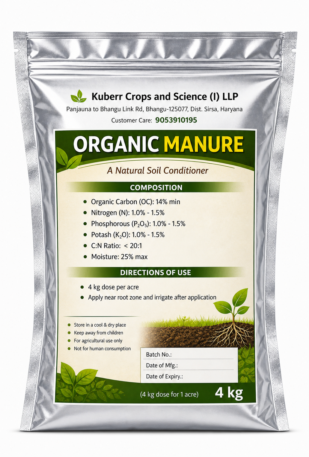 Premium Organic Manure – 100% Natural Fertilizer for Plants | Chemical-Free Soil Enricher